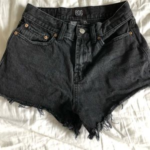 Black BDG distressed denim shorts